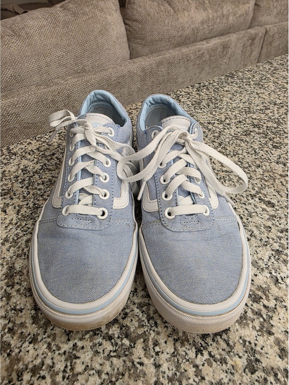 Vans Old Skool Light Blue Canvas Low Top Sneakers Womens Size 8.5